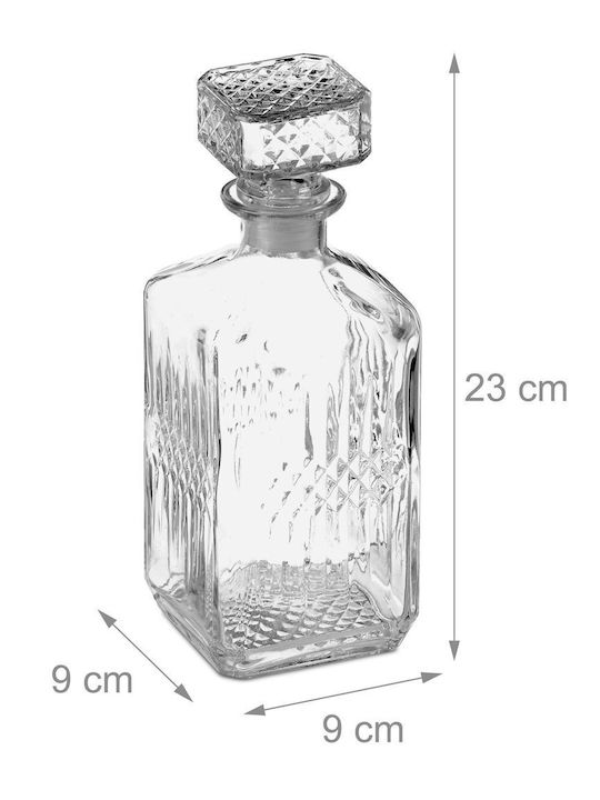 Relaxdays Sticlă Carafă de Servire Whiskey 9buc cu Dop Transparentă 900ml 1buc