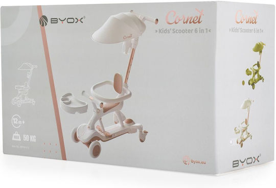 Byox Παιδικό Πατίνι Cornet 6 in 1 Τρίτροχο με Κάθισμα Πράσινο