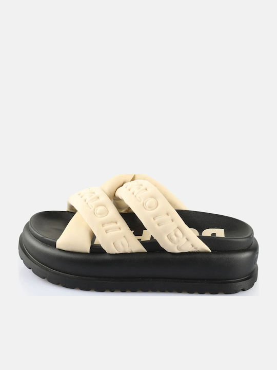 Women's Flat Sandals Flatforms in Beige Color