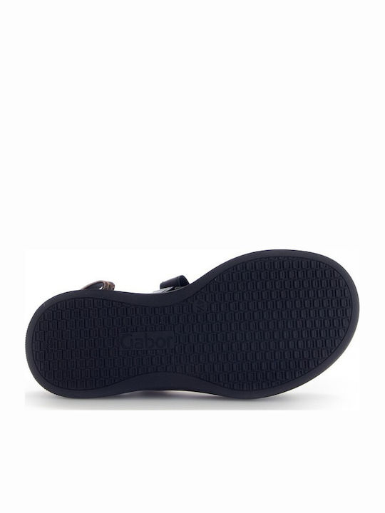 Leather Women's Flat Sandals Anatomic with Strap in Black Color