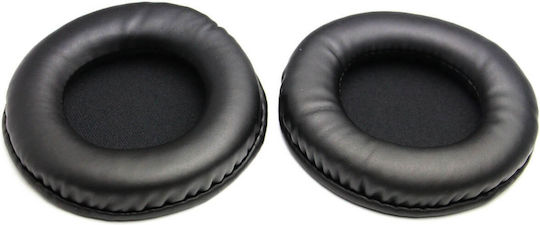 Set 2 Perne Universale Rotunde Edman pentru Căști din Piele Sintetică 70 Mm Negru