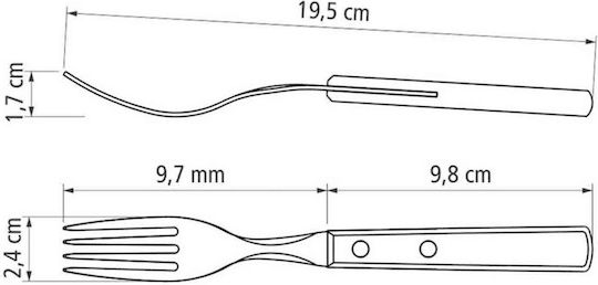 Tramontina Set de Furculițe Alimente Inoxidabile Maro 6buc