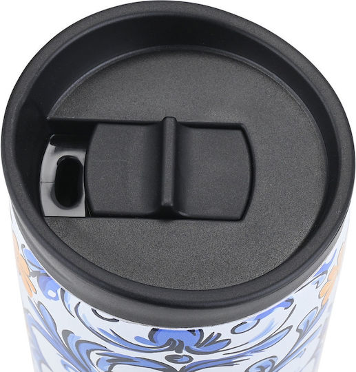 Estia Travel Mug Save The Aegean Glass Thermos Stainless Steel BPA Free 350ml Amalfi Coast