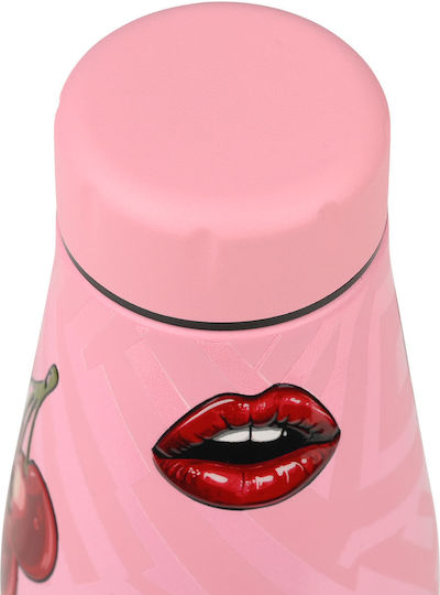Estia Travel Flask Save the Aegean Bottle Thermos Stainless Steel BPA Free 500ml Blush Pop