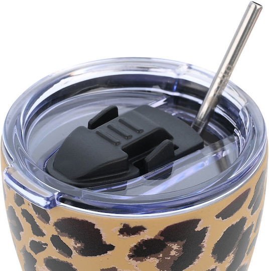 Estia Coffee Mug Save The Aegean Glass Thermos Stainless Steel BPA Free 350ml Spotted Prowl with Straw
