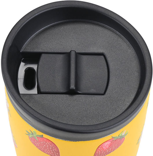 Estia Travel Mug Save The Aegean Glas Thermosflasche Rostfreier Stahl BPA Frei 350ml Berry Bright