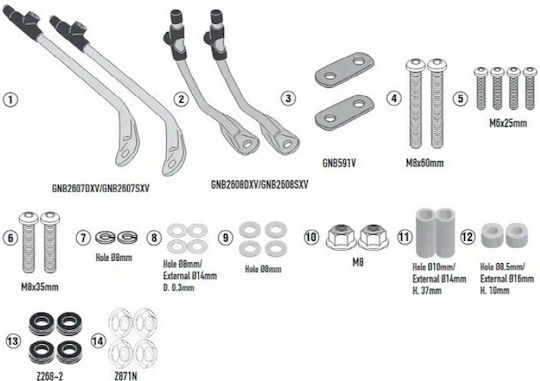 Givi Motorcycle Windshield & Windscreen Installation Kit for Sym Symphony 125 2021 A7063A