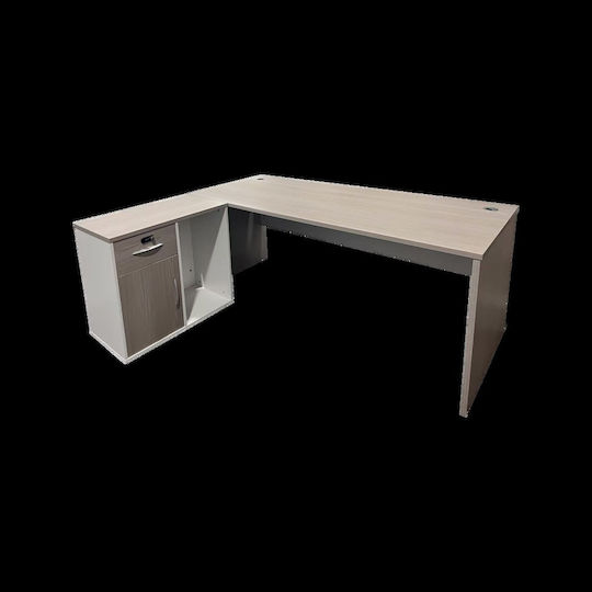 Corner Professional Office Armadi Wooden Gray-white 140x70x75cm