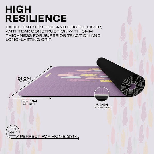 RDX Covor de exerciții fizice Yoga Violet