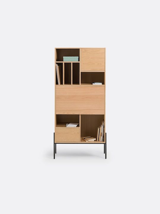Sekretärin-Schreibtisch Holz Beige mit Metallbeinen 84x45x177cm