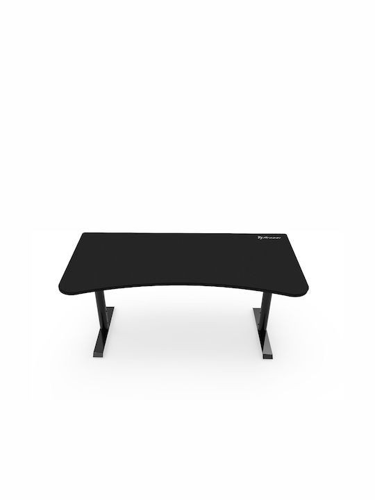 Gaming Office Arena Wooden Pure Black with Metal Legs 160x82x70cm