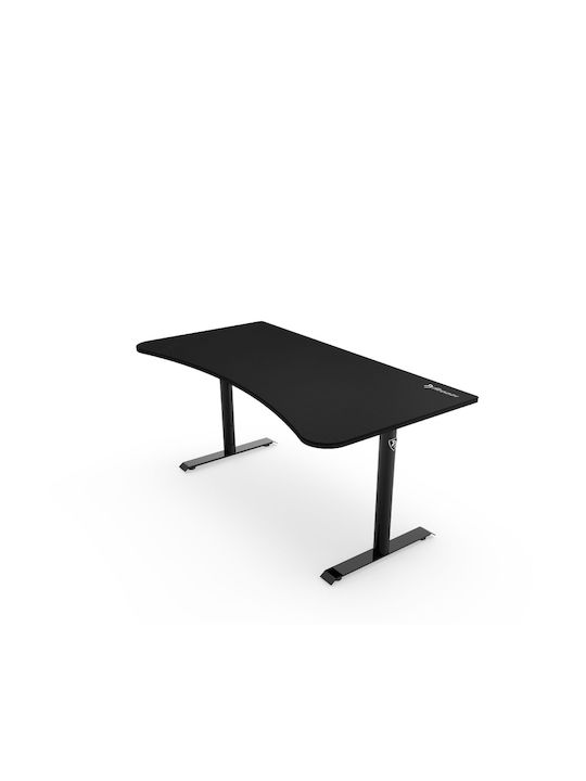 Gaming Office Arena Wooden Pure Black with Metal Legs 160x82x70cm