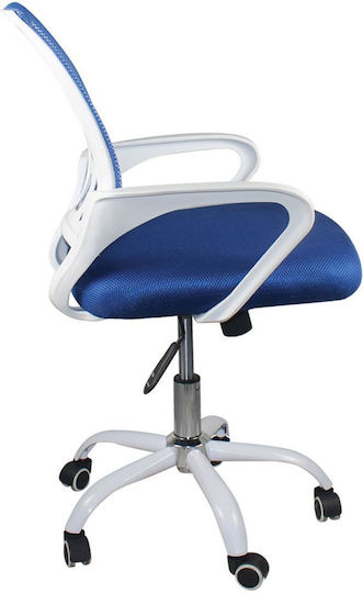 Woodwell BF2101-SW Καρέκλα Γραφείου Άσπρο / Mesh Μπλε
