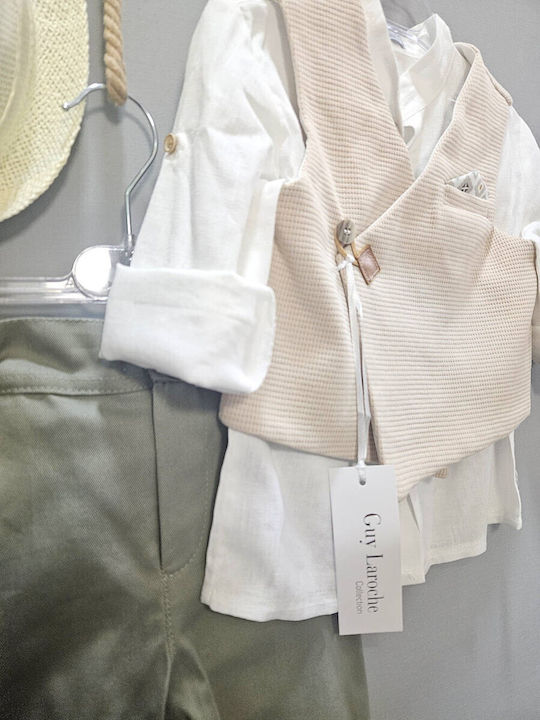Guy Laroche Baptism Suit Beige 6 Pieces