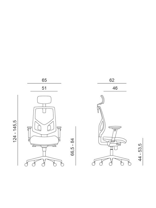 Stuhl Büro mit Armen Dark blue Powerton