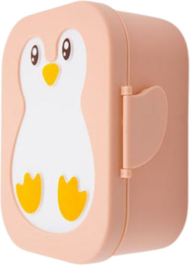 Yuko.B Penguin Πλαστικό Παιδικό Δοχείο Φαγητού Coral