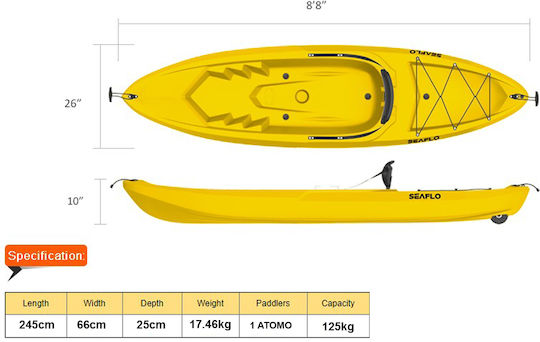 Seaflo SF-2002 SF-2002_YELLOW Пластмасов Каяк Плажна чанта 1 лице Жълт