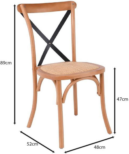 Destiny Dining Room Wooden Chair Natural 48x52x89cm