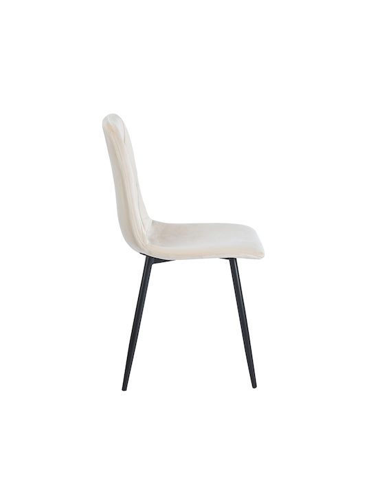 Eva Dining Room Velvet Chair Beige 66x47x67cm