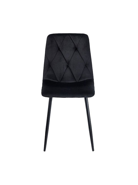 Eva Καρέκλα Τραπεζαρίας Βελούδινη Black 44x56x49εκ.