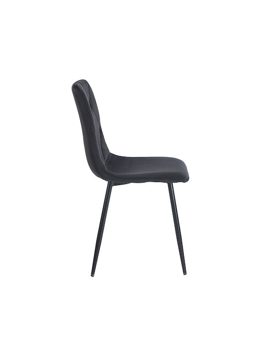 Eva Καρέκλα Τραπεζαρίας Βελούδινη Black 44x56x49εκ.