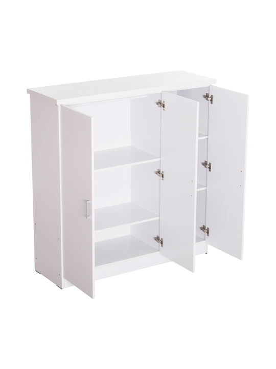 Bailey Τρίφυλλη Ντουλάπα Λευκή 116x40x123cm