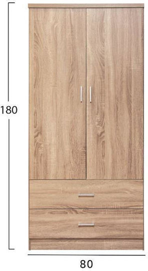 Doppeltür Kleiderschrank Reina Sonama 80x42x181cm