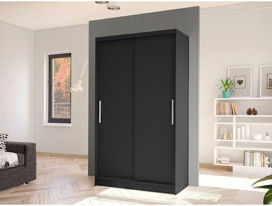 Ușă dublă Dulap de Haine Glisare Atlanta 163 Negru 100x58x200cm