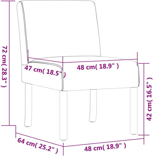 Sessel Dark Grey 48x64x72cm