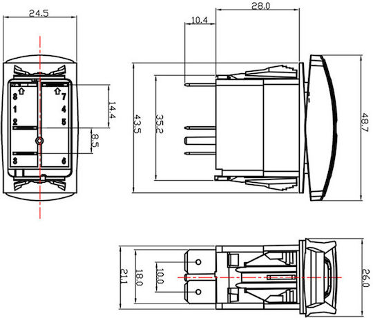 Превключвател за светлини на превозно средство Включено Изключено Flush R-f13214-05-1u 180959