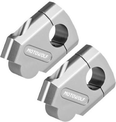 Motowolf Motorcycle Handlebar Risers 5cm Φ22mm 3517mdl Silver