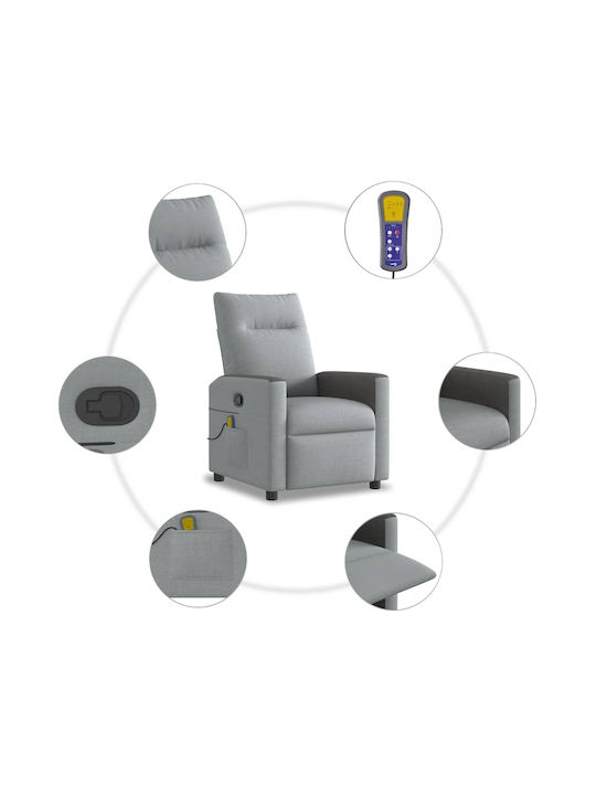 Πολυθρόνα Relax Massage με Υποπόδιο Ανοιχτό Γκρι 50x54x100cm