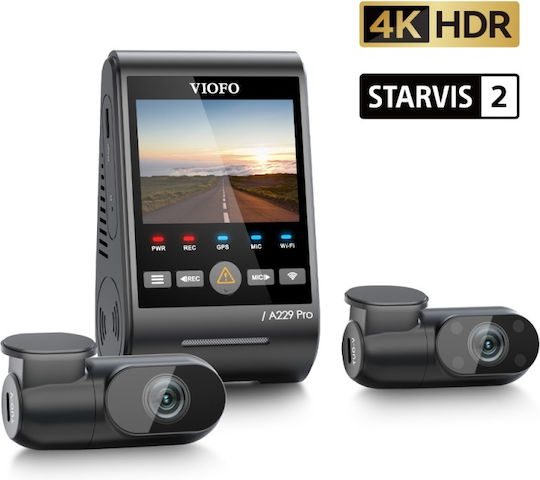 Viofo A229 Pro 3CH 4K Car DVR Set with Rear Camera