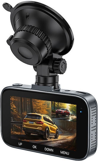 Hoco DV6 1080P Windshield Car DVR Set with Rear Camera, 3" Display with Suction Cup