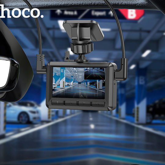 Hoco Σετ Κάμερα DVR Αυτοκινήτου 1080P με Οθόνη 2.45" Wi-Fi, GPS & Κάμερα Οπισθοπορείας