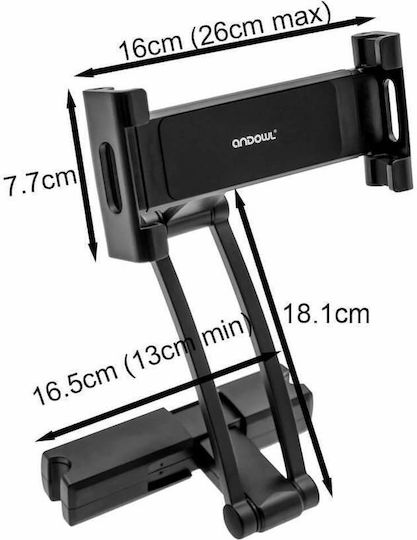 Andowl Car Mobile Mount with Adjustable Hooks Black
