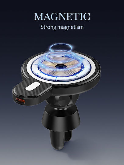 Ldnio Car Mobile Mount with Magnet and Wireless Charging Black
