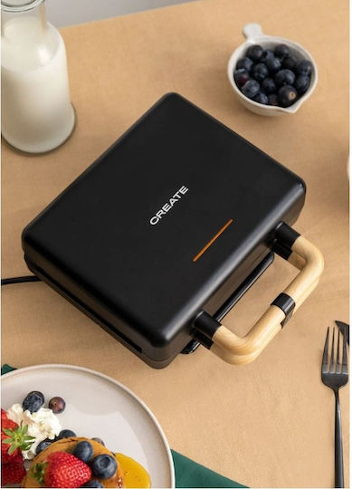 Create Sandwich Maker cu Plăci Detasabile pentru 2 Sandvișuri 800W Neagră