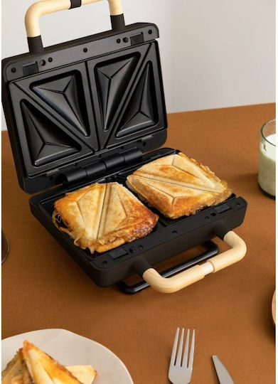 Create Sandwich Maker cu Plăci Detasabile pentru 2 Sandvișuri 800W Neagră