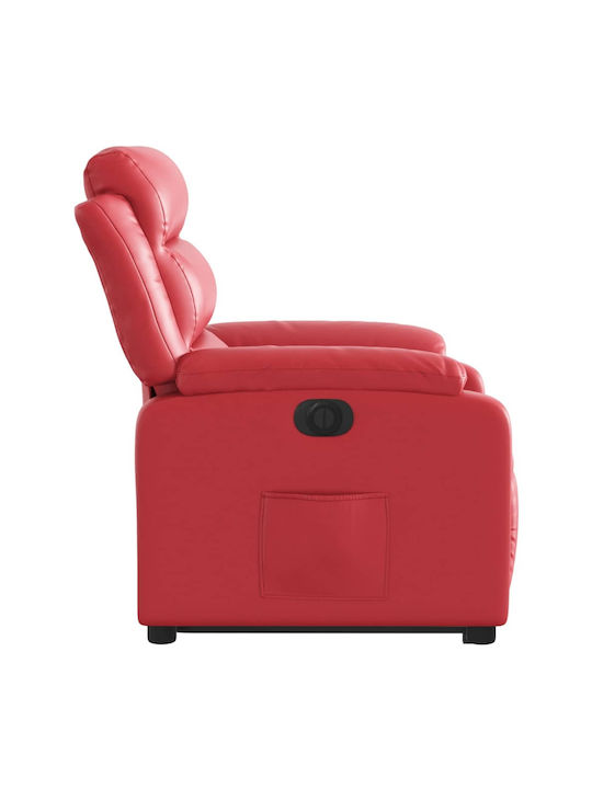 Fotoliu Relax cu Puf din Piele Ecologică Roșu 75x92.5x100cm