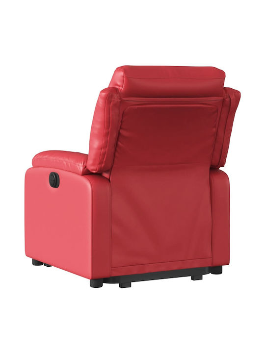 Relaxsessel mit Fußhocker aus Kunstleder Red 75x92.5x100cm