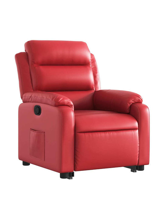 Relaxsessel mit Fußhocker aus Kunstleder Red 75x92.5x100cm