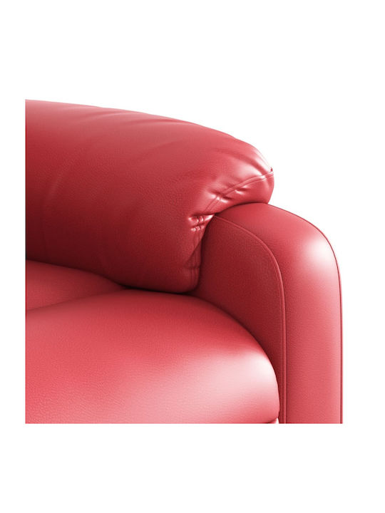 Relaxsessel mit Fußhocker aus Kunstleder Red 75x92.5x100cm