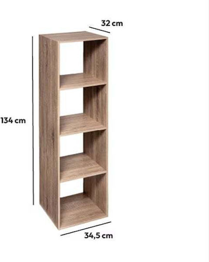 Bookcase Simply Smart Natural 34.5x32x134cm
