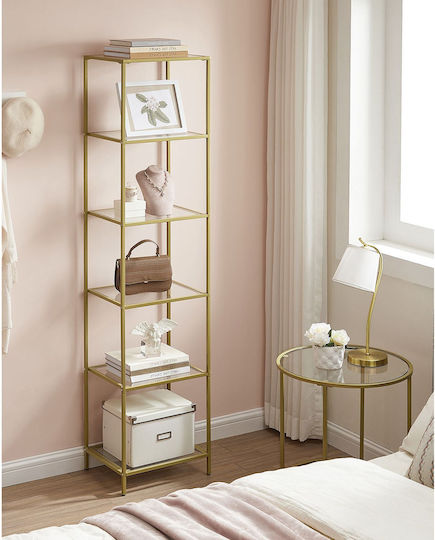 Βιβλιοθήκη Metallic Gold 30x40x177.3εκ.