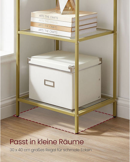 Βιβλιοθήκη Metallic Gold 30x40x177.3εκ.