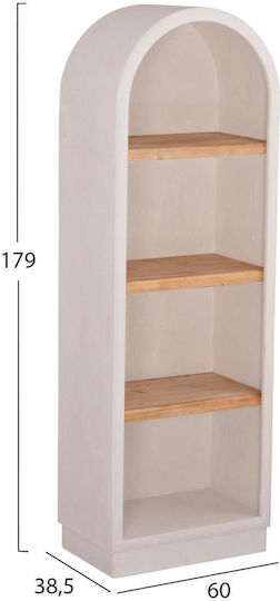 Bibliotecă Santorini Ecru-Natural 60x38x178 cm