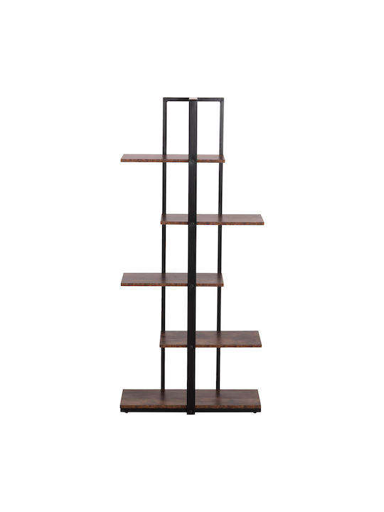 Bibliotecă Omni Black / Walnut 80x34x151cm