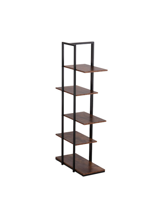 Bibliotecă Omni Black / Walnut 80x34x151cm