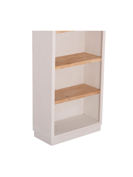 Bibliotecă Santorini Off-white-natural 80x38x188cm